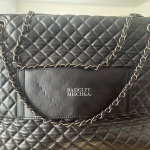 Badgley Mischka Quilted Black Chain Shoulder Bag